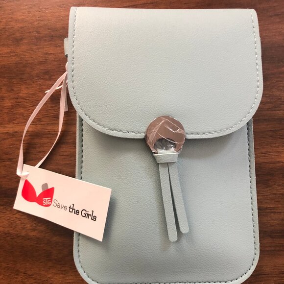 Save the Girls Touchscreen Crossbody Phone Purse "Colorado" Arctic Blue NWT - Picture 2 of 9